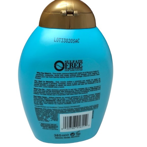 OGX Shampoo, Blue Bottle, Renewing Argan Oil of Morocco , NEW 13 Oz - Picture 2 of 2
